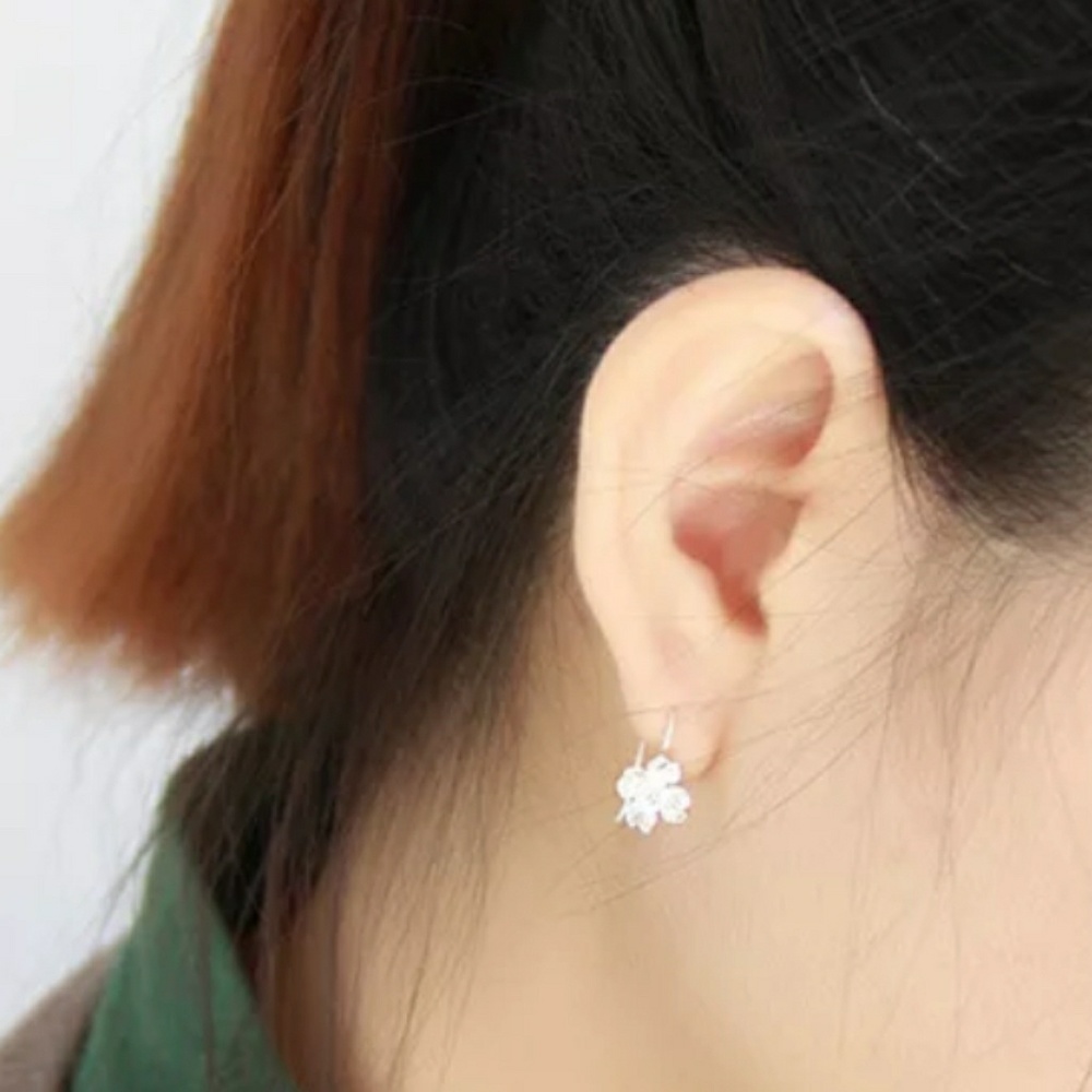 🌸Sterling Silver Flower Drop Earrings🌸 - Picture 3 of 5